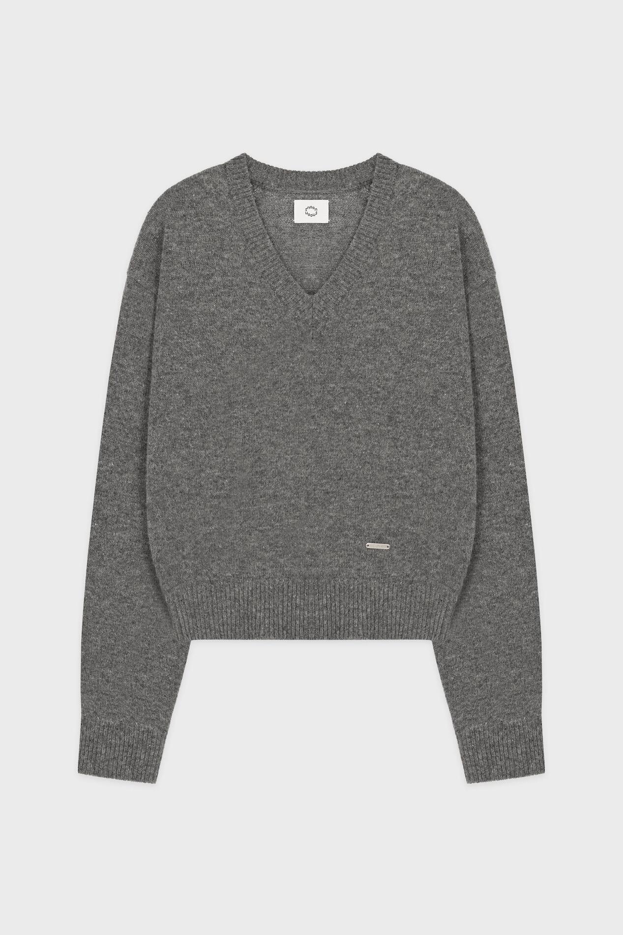 【SINOON】 V-NECK BASIC KNIT : MELANGE GREY 17,700円