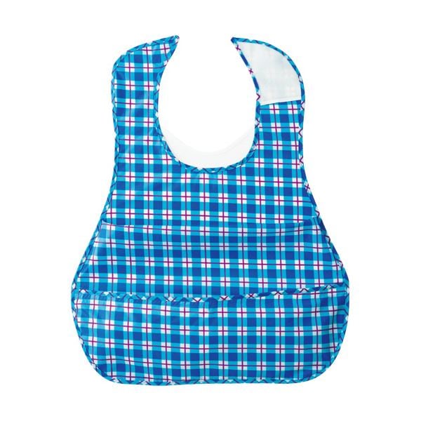 オオサキメディカル プラスハートこぼれにくい食事用エプロン ポケット付サイドタック ブルー 73750 1セット（5枚）