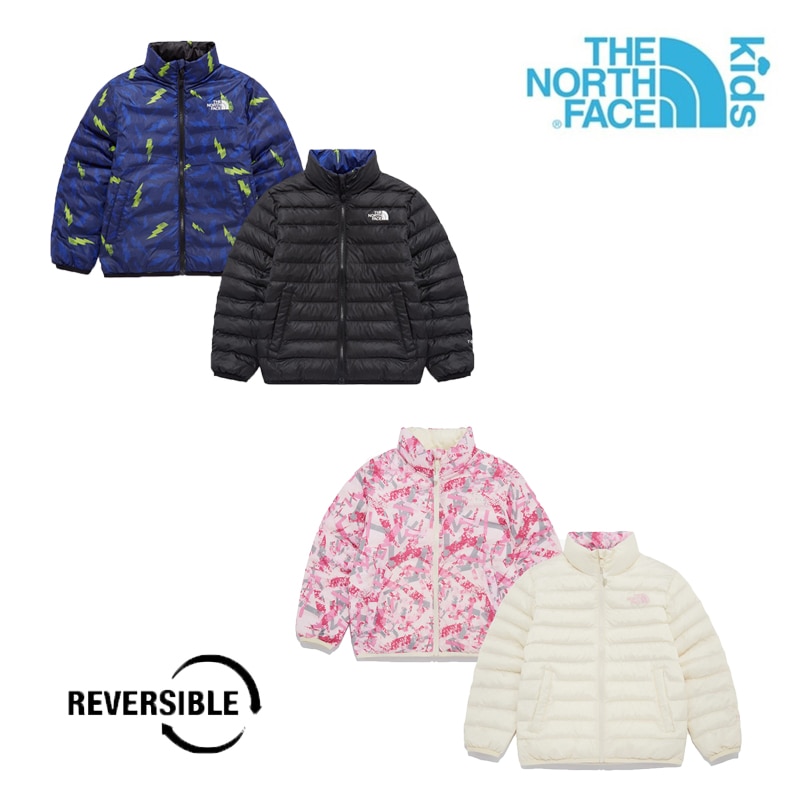 KS NOVELTY RVS DAYLIGHT T JACKET NJ3NQ59 キッズ フードなし リバーシブル 裏表 ファスナー スタンドネック ハイネック ダウン 軽量 軽い ライトダウン