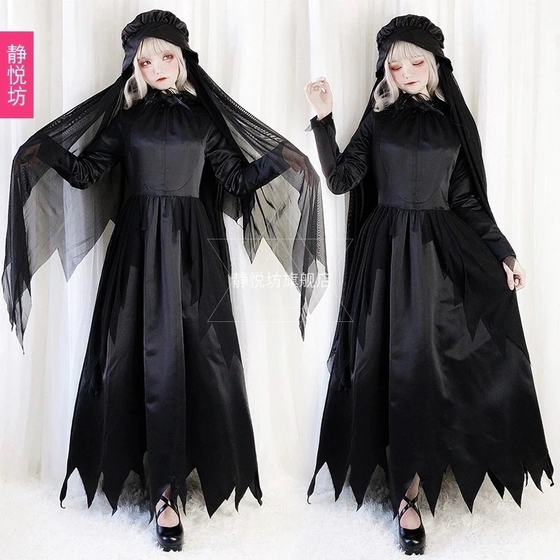 成人僵尸角色扮演服装万圣节cosplay鬼新娘吸血鬼女巫婆魔法长袍