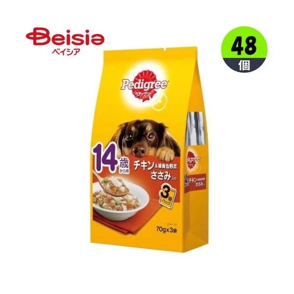 マースジャパン ペディグリー14歳チキン&野菜ササミ70g×3袋×48個 まとめ買い 業務用 ペット