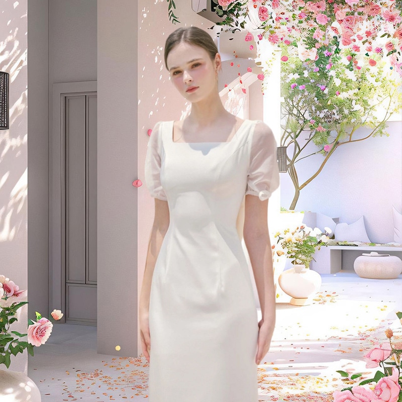 【縁.愛】ウェディングドレス 白 結婚式 花嫁 サイズオーダーメイド可能 成人式 お呼ばれ ウェディング 演奏会 二次会 パーティードレス 前撮り ワンピース ロングドレス メガ割 51