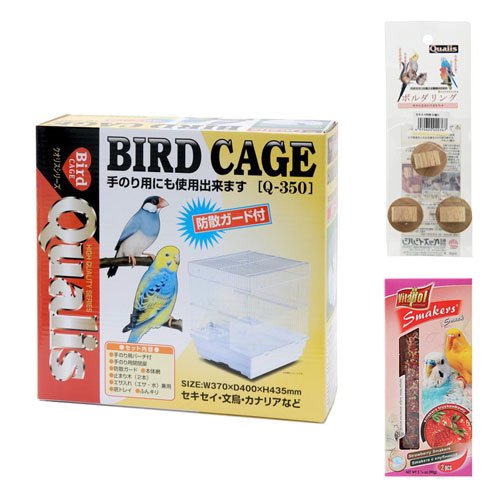 鳥籠　セキセイインコ飼育セット　ケージ３５０・ビタポール・ボルダリングの３点セット　ＣＲＣ55―10―10―00―00