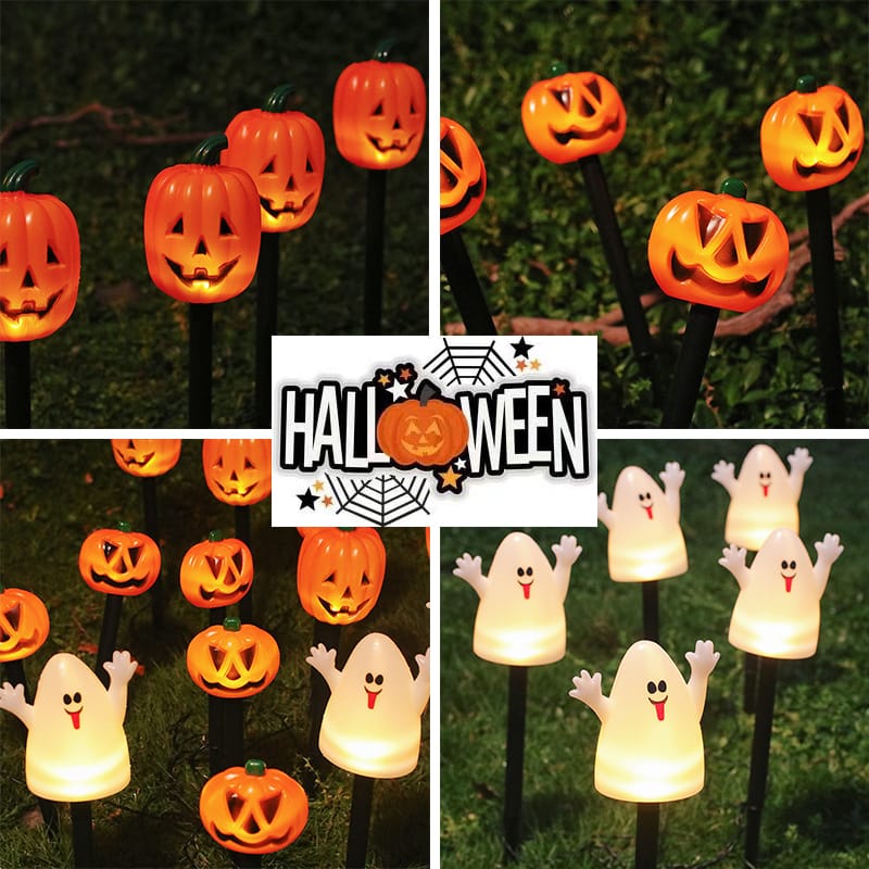 「10％OFFクーポン配布中」【5連セット】ハロウィン ソーラーライト カボチャ 幽霊 ガーデニング パンプキン カボチャランタン ハロウィン装飾 イルミネーション 庭園灯 芝生ランプ 自動点灯 芝生