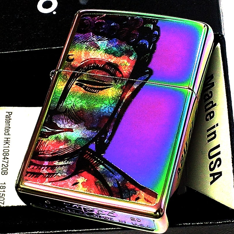 ZIPPO ライター ブッダ 美しい レインボー 御守り スペクトラム ジッポ Bright Buddha Design かっこいい 鮮やか 虹色 高級感 メンズ レディース お洒落 プレゼント
