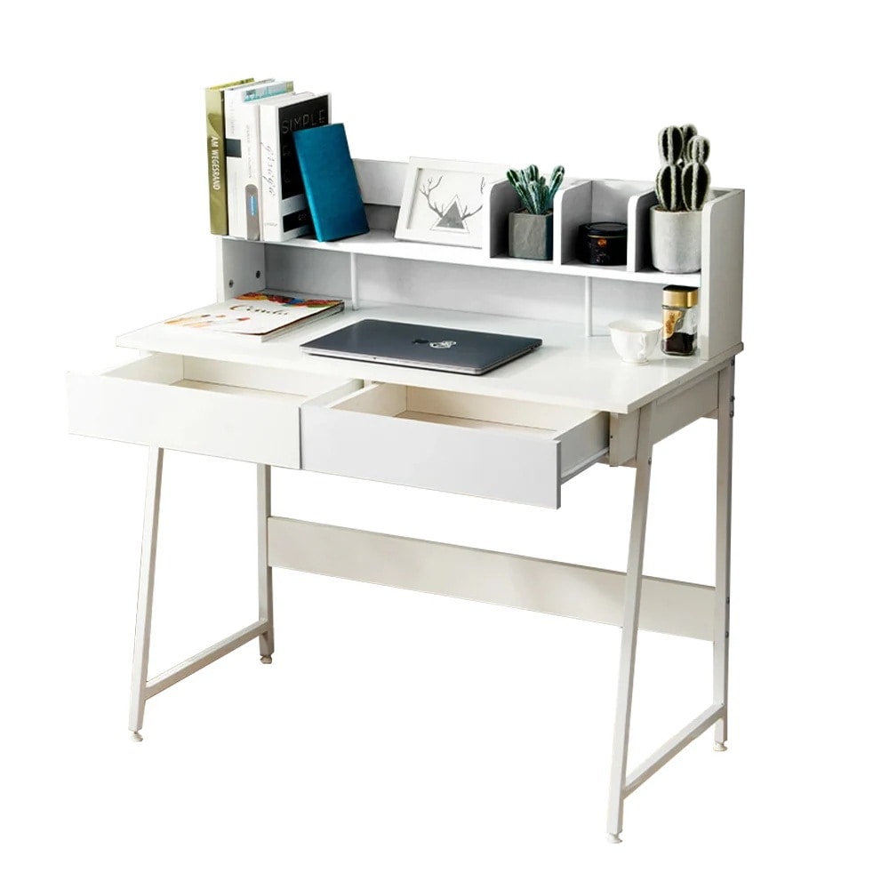 【国内発送Ｍ】952【301556JAAオフィスチェア+パソコンデスク セット】 【人気商品】【ホワイト】パソコンデスク 引き出し付き　収納台　ミシン台 学習机 勉強机