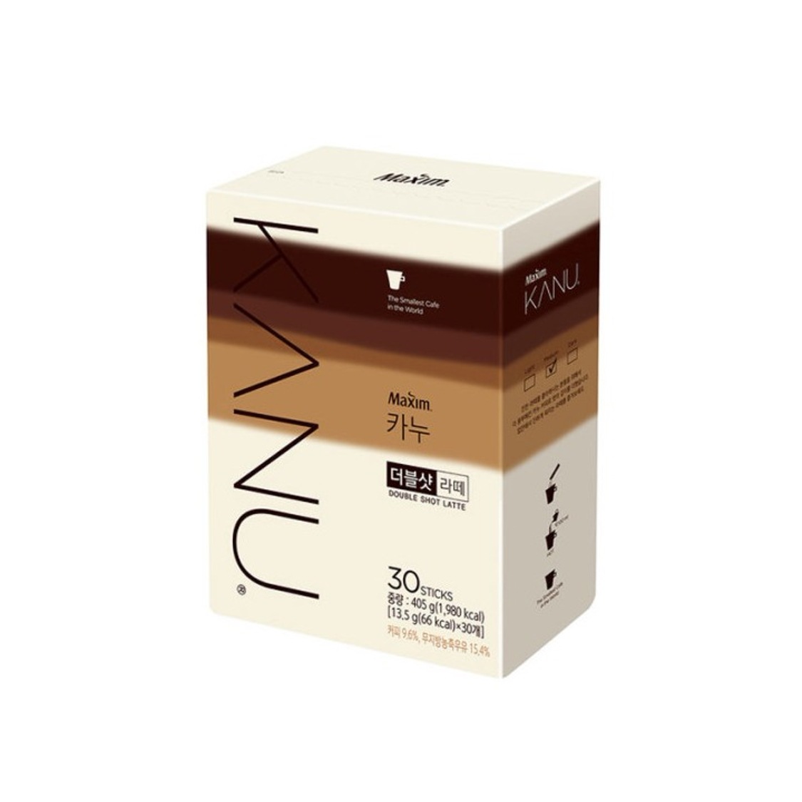 ダブルショットラテ 30本 X 6箱 (計180本) 韓国コーヒー カフェラテ お家カフェ コンユ インスタント 카누더블샷6개세트