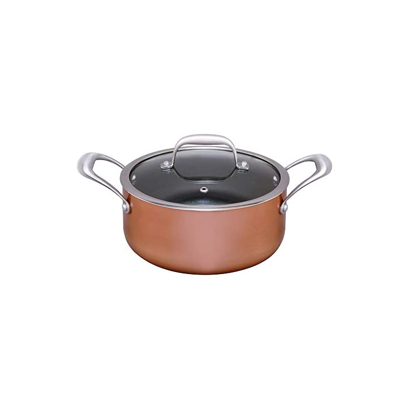 【即納】アイリスオーヤマ 鍋 両手鍋 20cm IH ガス火対応 お手入れ簡単 丈夫 ダイヤモンドグレイス ブロンズ DG-P20