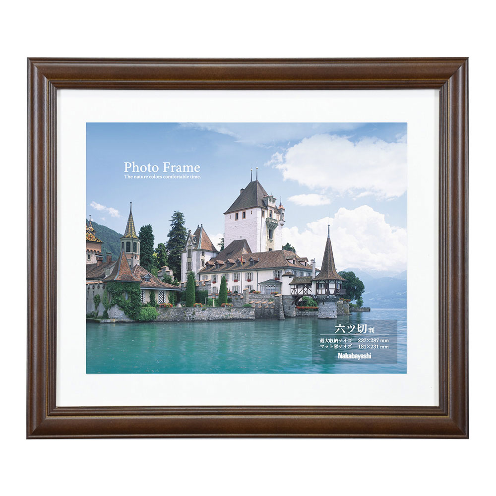 （まとめ買い）木製写真額 六ツ切 ブラウン F-SW-102-BR [x3]