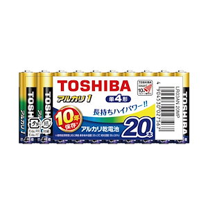 東芝(TOSHIBA) アルカリ乾電池 単4形 20本入 1.5V 使用推奨期限10年 液漏れ防止構造 アルカリ1 まとめパック LR03AN 20MP