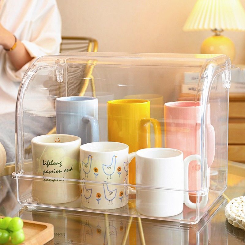 ファッション特別デスクトップ 使い捨て コップ 整理し 防塵 収納 ボックス マグカップ 物を置き アクリル クリア 収納ケース