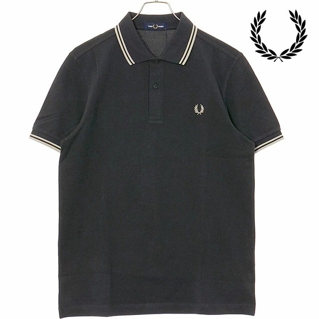 ポロシャツ ツイン ティップド フレッドペリーシャツ [M3600-V56] メンズ トップス 半袖 コットンピケ ANCHR-GRY/OATML 正規取扱店