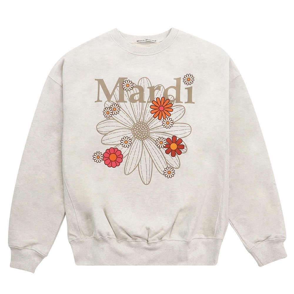 SWEATSHIRT FLOWERMARDI BLOSSOM OATMEAL TAUPE 長袖 レディース 韓国 ファッション アパレル