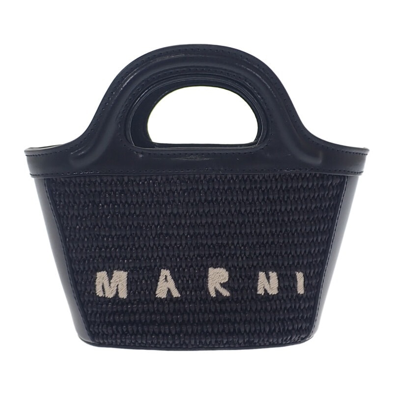 【MARNI】トロピカリア バッグ マイクロ 2WAYバッグ ハンドバッグ カーフ コットン ブラック レディース