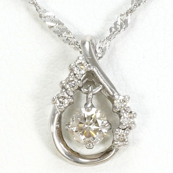 PT900 プラチナ PT850 ネックレス ダイヤ 0.18 約40cm ジュエリー 中古