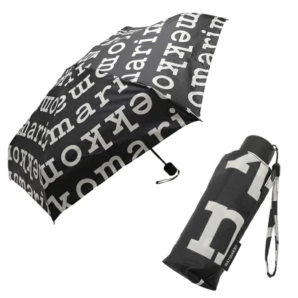 折り畳み傘 雨傘 マリロゴ ブラック ホワイト メンズ レディース ユニセックス 093718 910