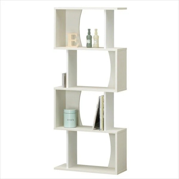 棚 シェルフ ラック 本棚 ホワイト A4対応 低ホルムアルデヒド 省スペース シンプル 木製 おしゃれ 北欧 縦でも横でも使える