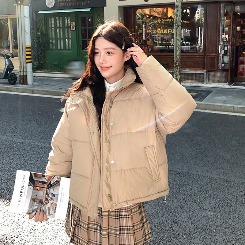 2024冬ダウンコットンジャケットレディースinsルーズショートスモール肥厚パンコットンジャケット