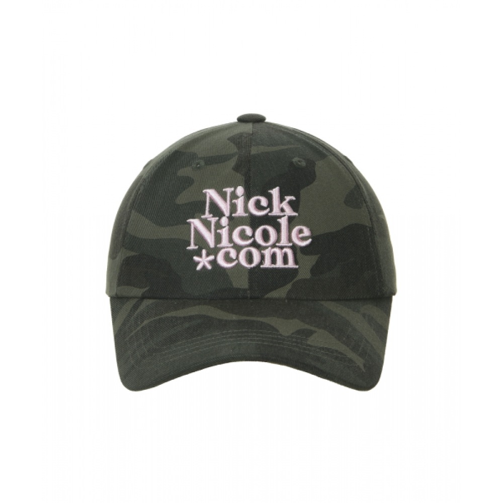 NICK&NICOLE NN ドットコムシグネチャーボールキャップ_カモグリーンピンク