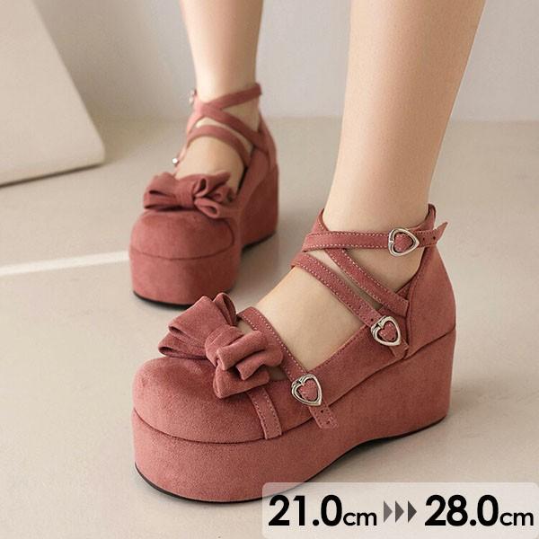 【人気製品 急速出荷】 【受注生産】 大きいサイズ かわいい ロリータ靴 メイド靴 女の子 リボン付き パンプス ロリータ シューズ お嬢様 日常 文化祭 通学