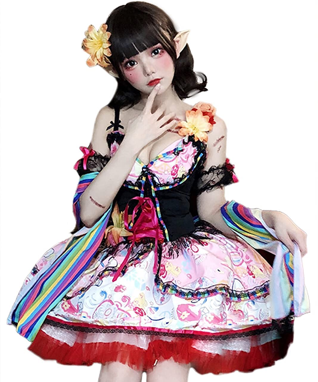 ハロウィン コスプレ コスチューム ワンピース 和服 ピンク