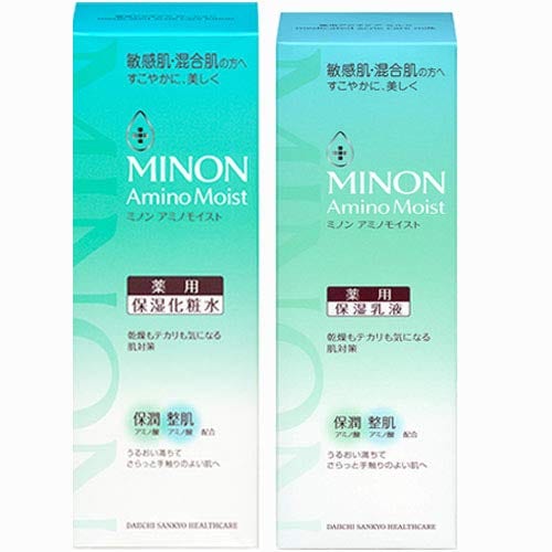 【化粧水+乳液】ミノン アミノモイスト 薬用アクネケアローション 150ml(4987107624871)+ミルク100g(4987107624925)