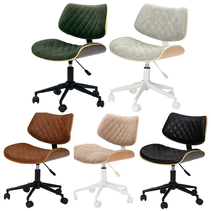 オフィスチェア 回転 パソコン 肘付 キャスター付 デスクチェア 本革調レザー レトロ デニーロ