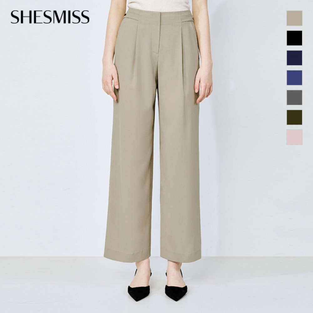 (Shes Miss) ボタンピンタックバンディングパンツ_swwslo22080