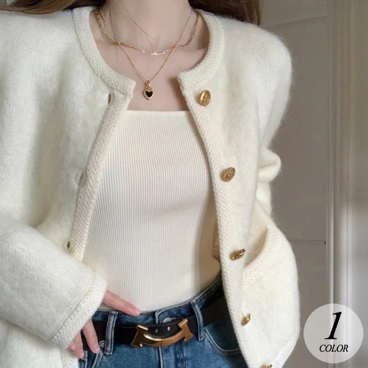 ジャケット ノーカラー フォーマル カーディガン レディース ニット羽織 ラウンドネック トップス 長袖 高見え おしゃれ カジュアル きれいめ 上品 トップス ジャケットシンプル 秋冬 無地
