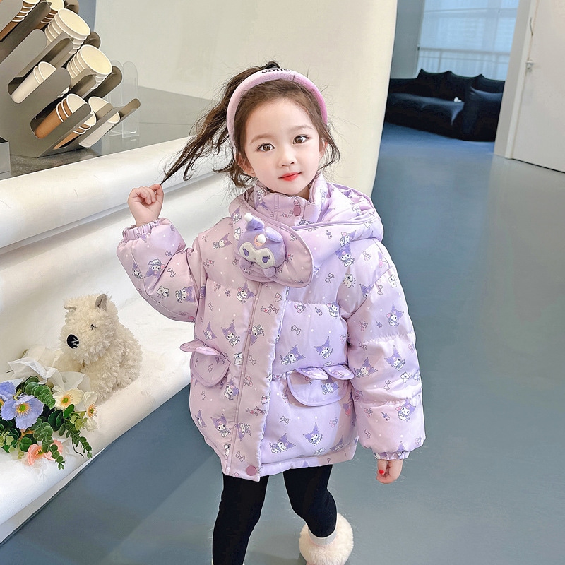 少女漫画プリントクロミダウン服洋風子供厚手ジャケット