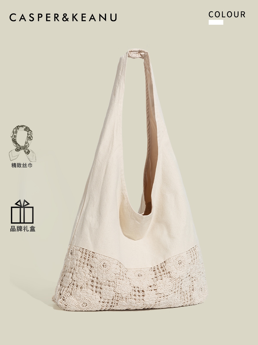 夏のリゾート風の立体的な花を編むビーチバッグの女性大衆はキャンバスのショルダーバッグをつなぎ合わせます