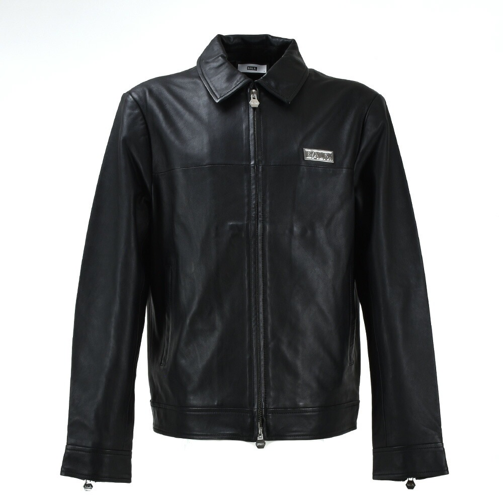 ボーラー レザージャケット メンズ ライダース シングル ジップアップ 本革 レザー メタルロゴ ブラック 黒 BALR. JAX LEATHER JACKET【b13811008blk】