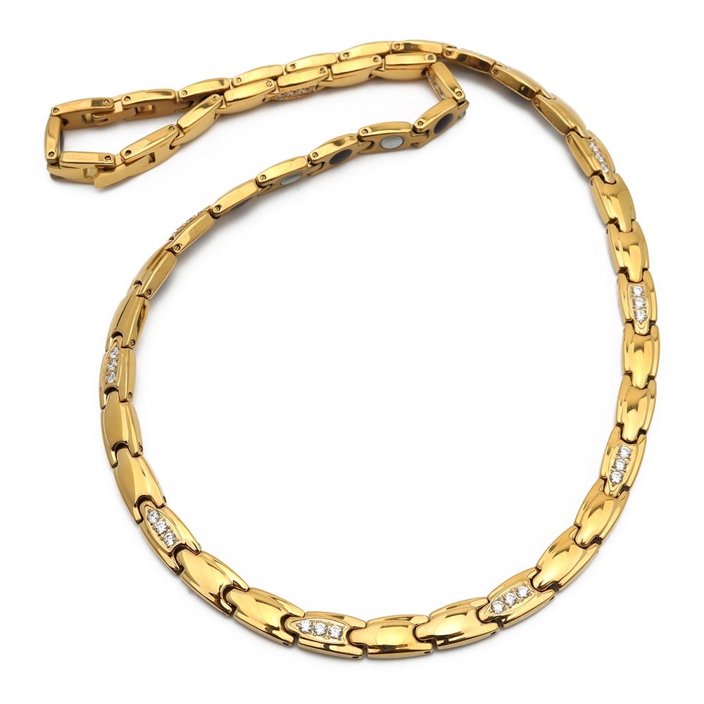 CZ付き 磁気ネックレス [n534-gold]