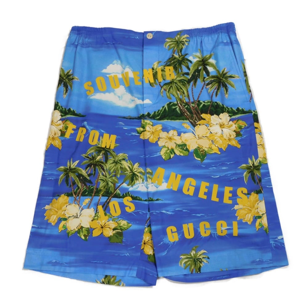 【中古】 パンツ 48 アロハ ボタニカル マルチカラー 未使用 プリント コットン ポプリン ショーツ ロゴ 672698 ZAJSR 4464