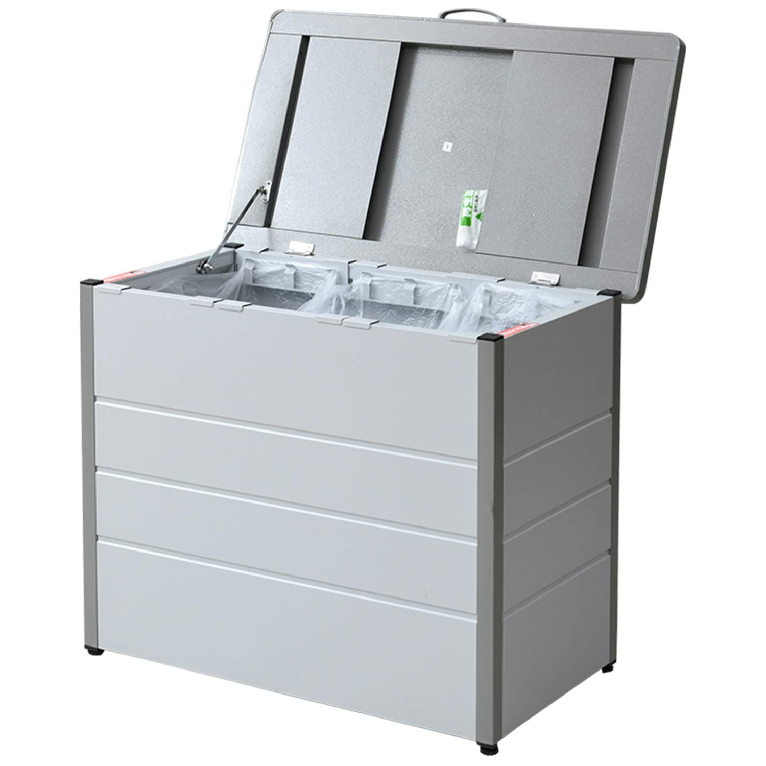 ガーデンマスター 屋外用 ダストストッカー ハイテンション亜鉛メッキ鋼板 幅85×奥行49×高さ70cm 45Lゴミ袋×3個対応 アジャスター付き DB-80