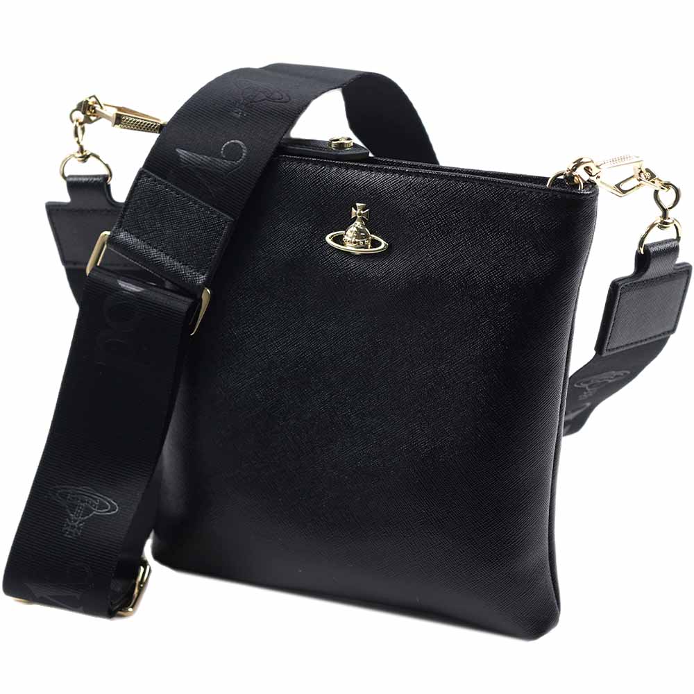 ヴィヴィアンウエストウッド バッグ ショルダーバッグ クロスボディ 斜め掛け ブラック ゴールド Vivienne Westwood 51160006-42106-N404