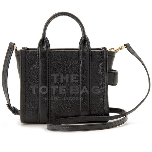 マークジェイコブス トートバッグ ブラック H053L01RE22 001 THE LEATHER TOTE MINI TOTE BLACK 並行輸入品