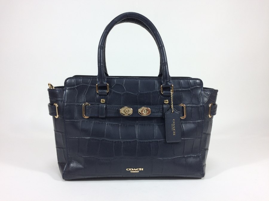 ハンドバッグ 2way ショルダーバッグ 型押し レザー ブラック 中古品