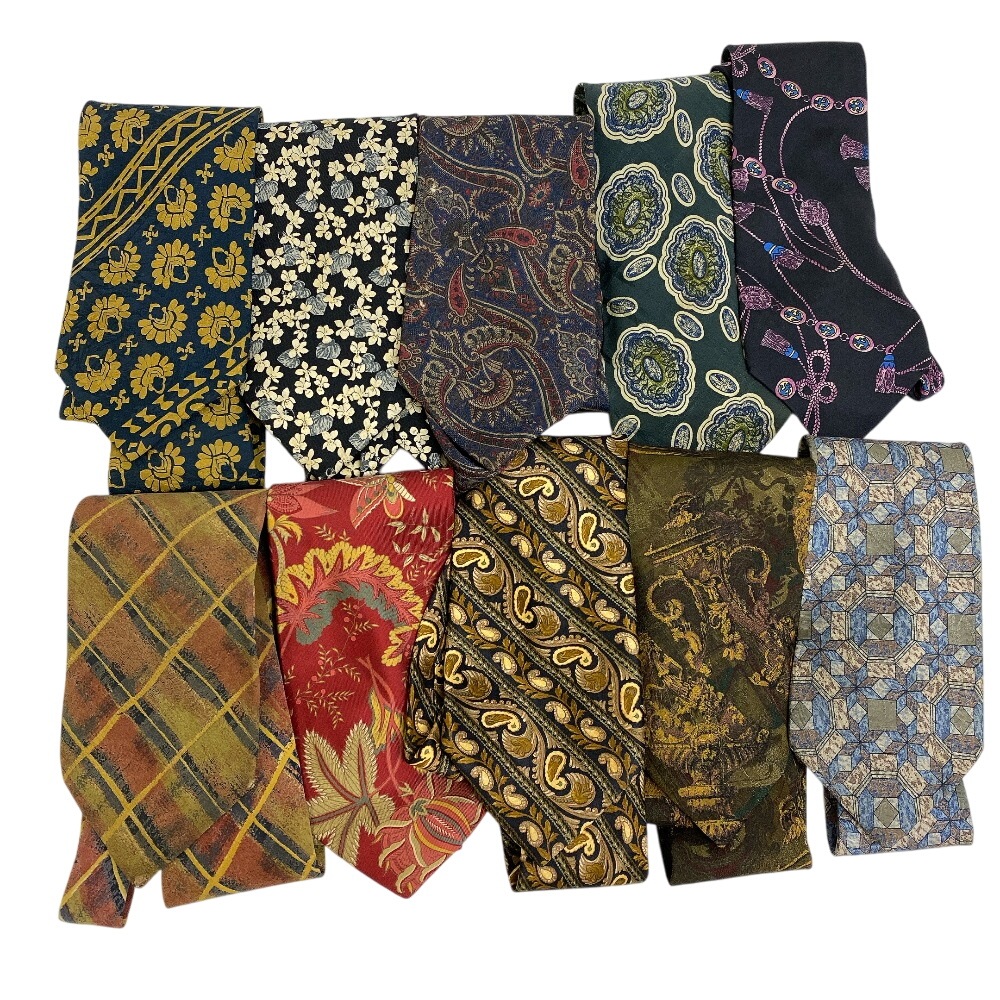 ランバン カルバンクライン ブランドネクタイ 10本セット まとめて 大量 総柄 シルク ネクタイ レッド ブランド