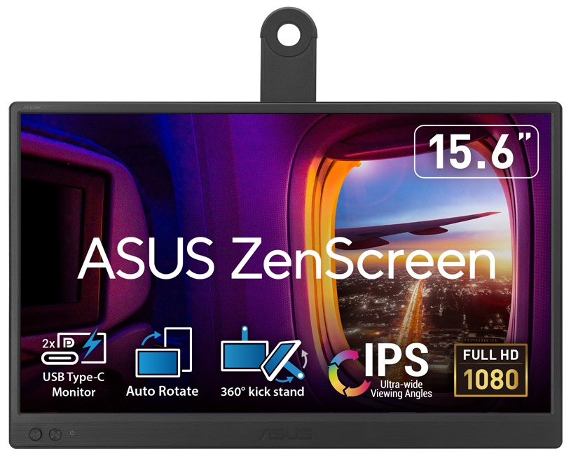 ASUSエイスース モバイル液晶ディスプレイ(15.6型/IPS/FullHD 1920×1080/5ms/MiniHDMI/USB Type-C/VESA/3年保証)(ブラック) MB169CK