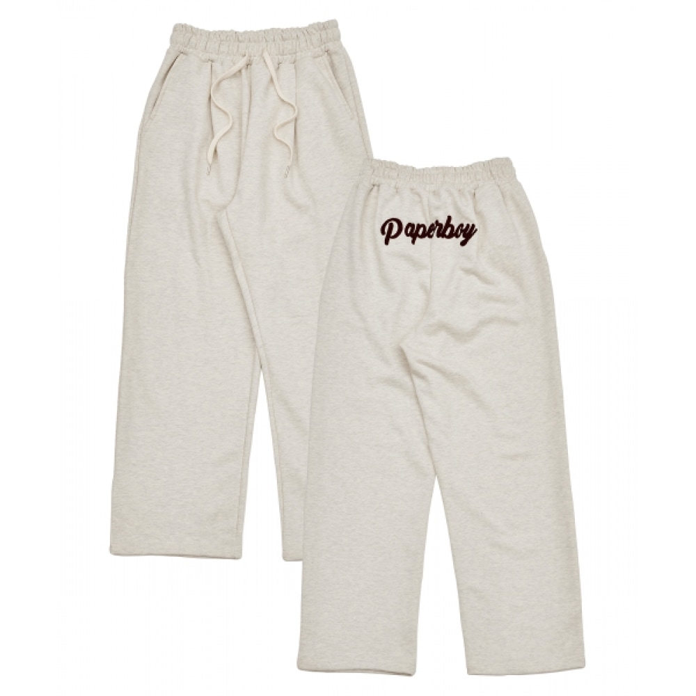PAPERBOY バックチェーンピンタックワイドパンツ-オートミール