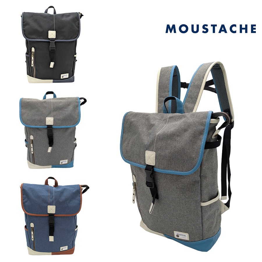 【MOUSTACHE】yuq5769 リュック リュックサック 大容量 かばん 普段使い 使いやすい シンプル おしゃれ メンズ プレゼント ギフト ブラック