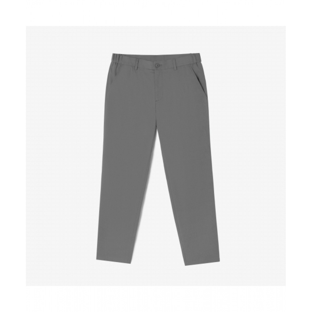 LACOSTE メンズリブ付きチノパンツ [チャコールグレー]