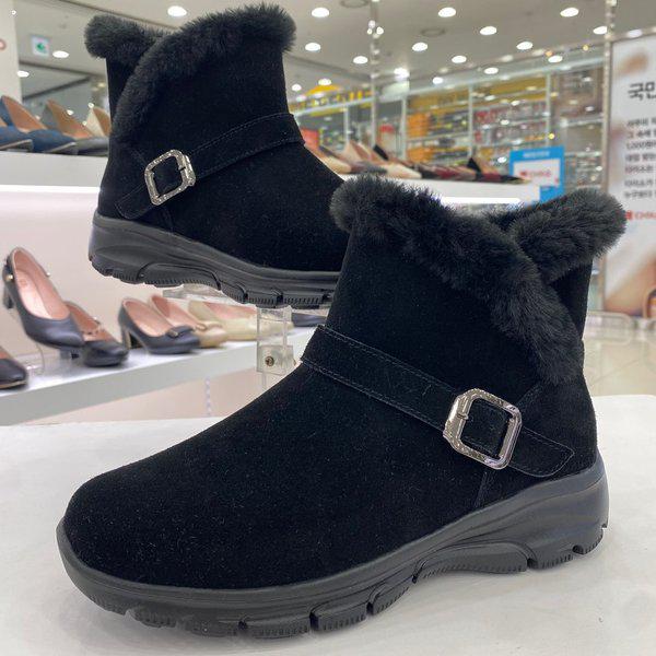 女性ファー防寒アンクルブーツ YADWSB62IBK HSYP1A GN