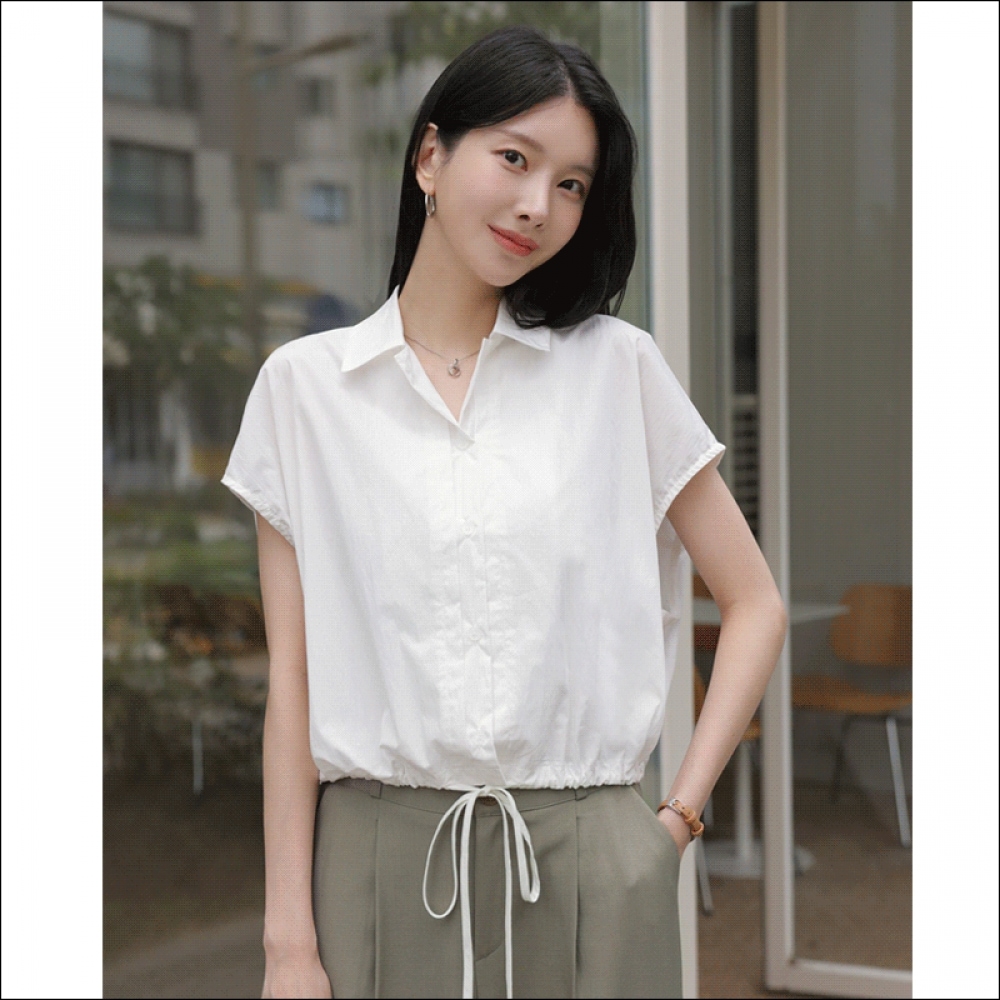 Click & Funny ボルトストリングキャップスリーブシャツ