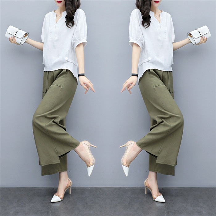 セットアップ レディース パンツスーツ 春夏 半袖 ブラウス シャツ 上下セット おしゃれ 着痩せ Blog Casaescola Com