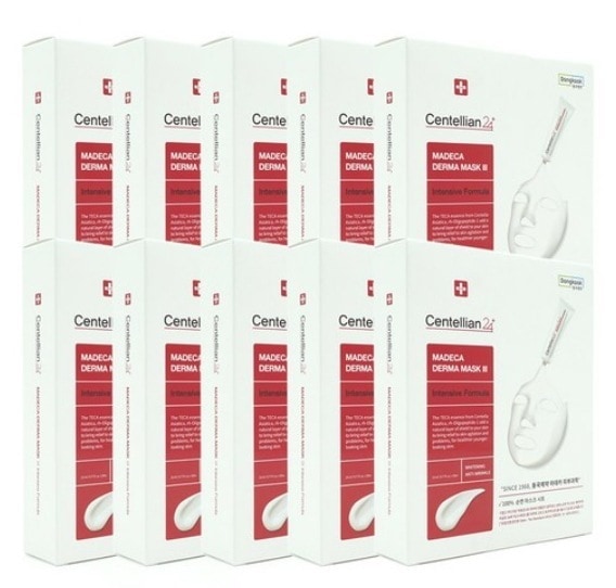 Dongkook マデカ ダーマ マスクパック3 インテンシブ フォーミュラ 100枚 10個入り 10個 肌のシミソバカスをきれいに隠しお肌を白くみせてくれます 肌にはりを与える 肌バリア強化