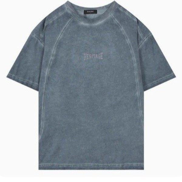 男性ルーズフィットルナ染色切り替えポイント半袖Tシャツ_DG