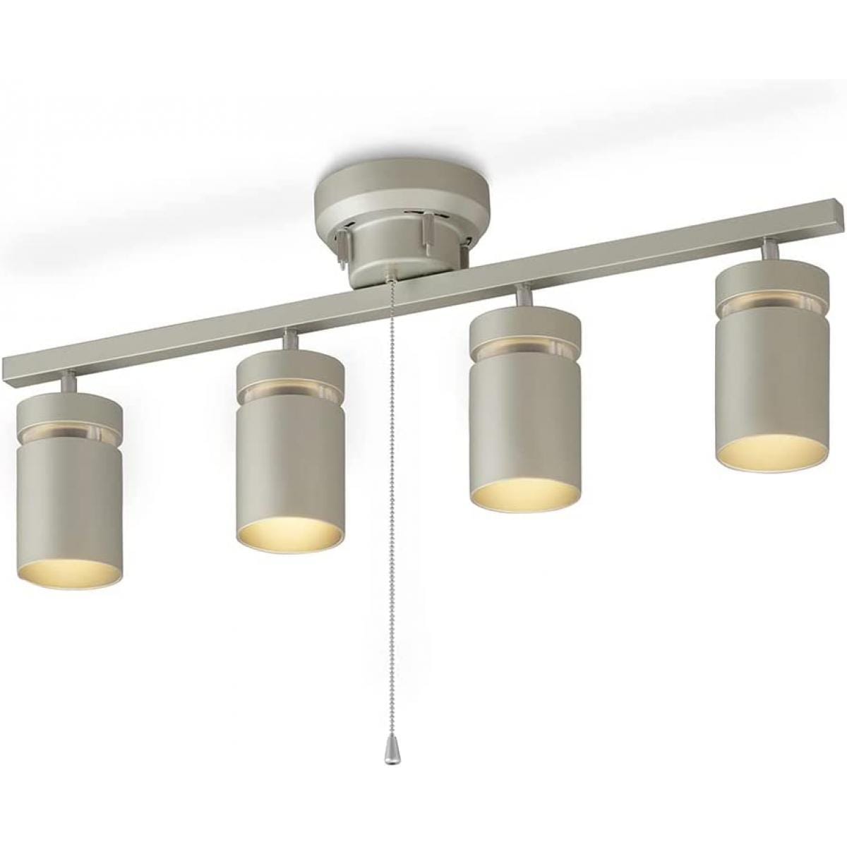 アイリスオーヤマ 4灯シーリングライト ストレート形 CE4LA-22SS-MS メタリックシルバー プルスイッチ LED対応 簡単取付