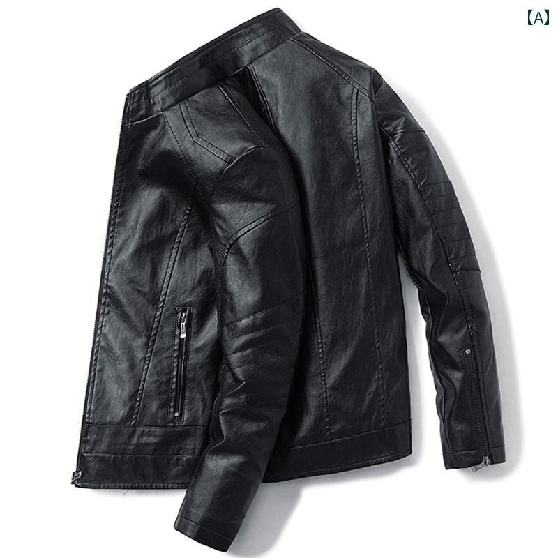 メンズ ファッション レザージャケット 春秋 スタンドカラー シープスキン レザージャケット 革 ジャケット